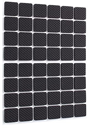 48 pièces carrés de Chaise Pieds Coussinets de Meubles en Caoutchouc tampons Protecteur de Sol antidérapant Auto-adhésif