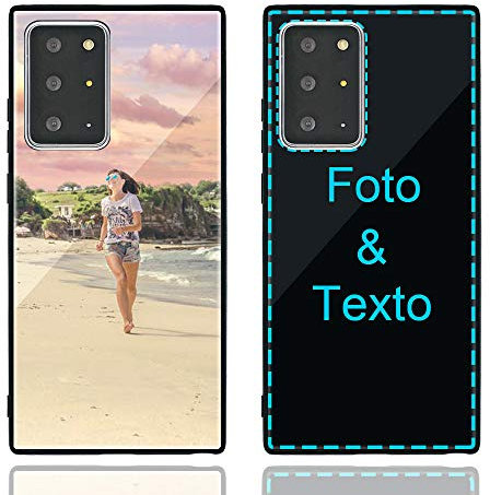 MXCUSTOM Funda Personalizada para Samsung Galaxy Note 20 Ultra 5G, Carcasa Personalizado Teléfono móvil Anti-Rasguños Vidrio Templado Parachoques Suave con Foto Imagen Texto Diseña (GHS-BK-P1)