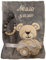 Wuff-Dogsworld Babydecke mit Namen Bestickt + Schnullerband, Geschenk Baby Taufe Geburt (grau)