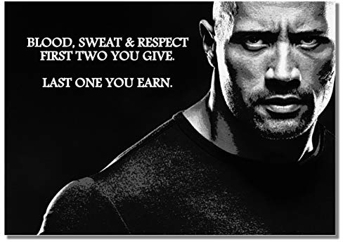Dwayne Johnson A3 ungerahmt The Rock Actor Wrestler Sport inspirierendes Zitat Poster Motivationsfoto Be Strong Picture