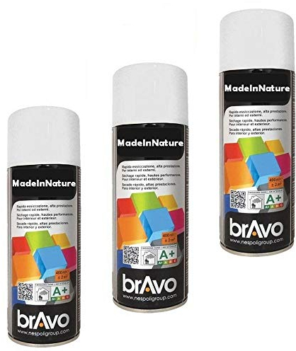 Lot de 6 bombes de peinture, spray peinture nuancier Ral, Intérieur et Extérieur, 400 ml, de MadeInNature (Blanc Ral 9010 Mat lot de 6)