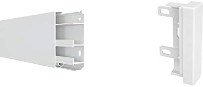 Habengut 6 m Sockelleiste aus PVC, mit integriertem Kabelkanal, Farbe: Weiß, Höhe: 80 mm (4 Stück á 1,5 Meter) & Endkappe Ausführung rechts für Sockelleiste aus PVC, Farbe: Weiß Inhalt: 1 Stück