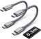 CLEEFUN Cavo USB C USB C Corto [0.3m/30cm, 2Pezzi], 60W Cavo USB Type-C PD Ricarica Rapida Tipo C a USB-C Cavetto Nylon Cavi con iPhone 15 16/15 16 Pro Max,Galaxy S24/S23/S22/S21+,Macbook Air/Pro