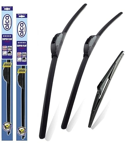 alca Germany Fits Toyota Yaris 2006-2011 Set of 3 Windscreen Wiper Blades Super Flat Front Rear 2415H 12J ASF2415H12J