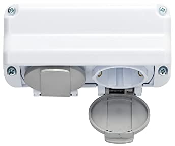 Aufputz Feuchtraum Schuko Steckdosen 2-fach IP44 (2-fach)