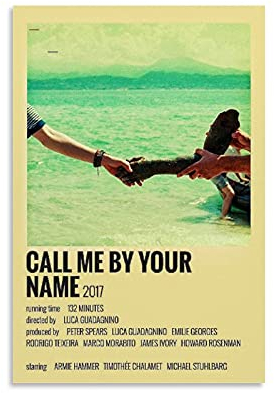 Call Me by Your Name, Filmposter, Wandkunst, Leinwanddruck, Poster, Dekoration für Schlafzimmer, 20 x 30 cm