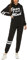QUNERY Damen Trainingsanzug Elegant Jogginganzug Brief Sportanzug Hausanzug Tracksuit Mode Outfit Trainingjacke+Hose für Sport und Freizeit A-Schwarz XL