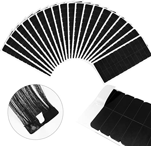 EBANKU 240 Stücke Ersatztapes für Tape In Hair Extensions Ersatztapes Klebestreifen Hohe Klebekraft Haar Klebeband für Haarverlängerungen Haareinschlag (Schwarz)
