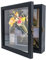 GraduationMall 20x20cm Cornice Shadow Box Cornice Portafoto con Vetrina,per Cimeli, Bouquet, Medaglie e Foto, Scatola per Ricordi, Nero Retrò