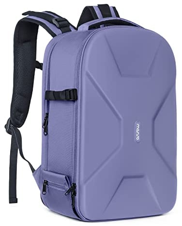 MOSISO Mochila para Cámara, DSLR/SLR/Mirrorless Fotografía Cámara Bolsa 15-16 Pulgadas Impermeable Funda con Soporte Trípode&Compartimento Portátil Compatible con Canon/Nikon/Sony,Gris Lavanda
