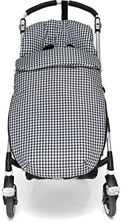 Universal Fußsack für Kinderwagen oder Buggy – Geruit – Handmade – Nenel (Schwarz)