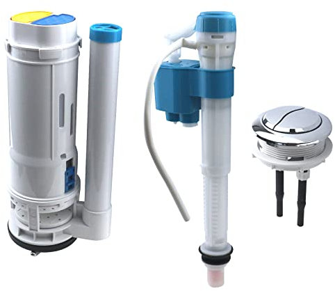 WDONAY Toilet Dual Flush Valve with Push Button, Toilet Fill Valve Dual Flush Toilet Repair Kit for Toilet Tank, 10.24 x 3.43 (H*Dia), Type-2