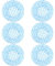 6 Pcs Shower Caps, Reusable Bath Cap with Elastic Band, Waterproof Plastic Shower Caps for Women, Men, Kids (Blue)