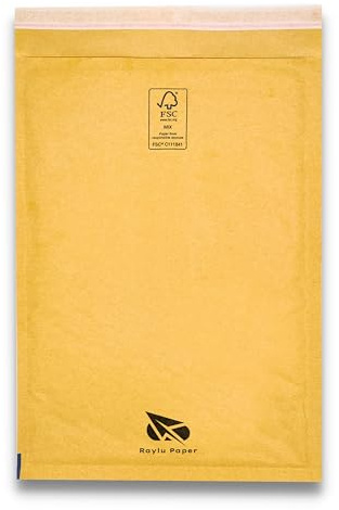 RAYLU PAPER – 10 Stück Gepolsterte Versandtaschen Braun Selbstklebende Luftpolsterumschläge Recycelbare Luftpolstertaschen für Dokumente und Warensendungen (180 x 260 mm)