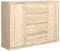 meble masztalerz Kommode Matt mit 4 Schubladen und 2 Türen 140 cm, Sideboard Wohnzimmer, Schlafzimmer H: 101,5 cm, B: 138,6 cm, T: 39 cm Kommode mit Schubladen, Schubladenschrank (Sonoma-Eiche)