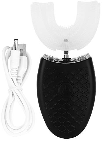 YUYTE Ultraschall Elektrische Zahnbürste, Wasserdichte U Förmige Zahnaufhellung und 360° Mundreinigung, USB Lade und LED Licht Silikonmaterial in Lebensmittelqualität, Vier Gänge Optional