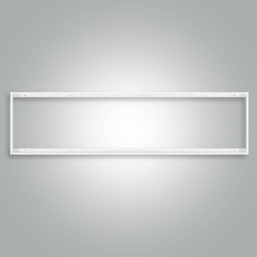 Aluminium Aufbaurahmen weiß für LED Panel 120x30cm zum Einlegen als Deckenaufbauleuchte 1205x305x43mm