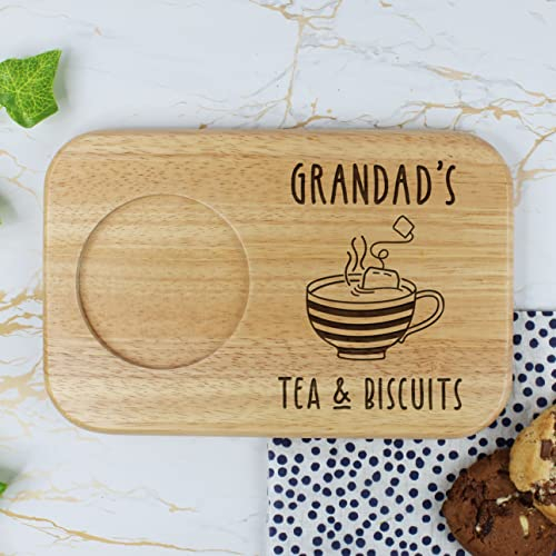 Grandad's Tea & Biscuits Board, Wooden Treat Board, Snack Tray, Father's Day, Birthday Gifts for Grandad