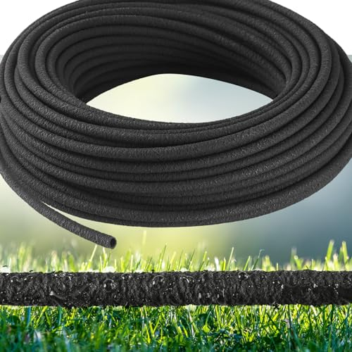 Sasylvia Tuyau d'arrosage poreux de 6,35 mm pour économiser de l'eau, ligne d'irrigation goutte à goutte, tuyau d'irrigation robuste pour arroser les lits de légumes hydroponiques, noir (30,5 m)