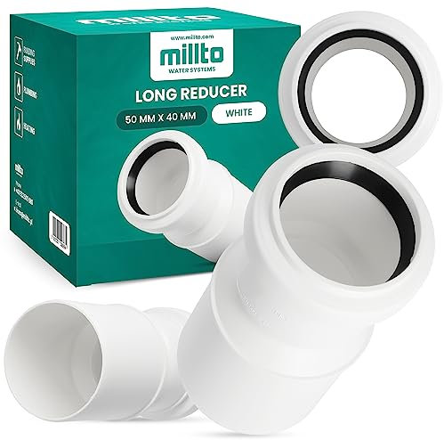 Millto™ Reduzierstück 50x40mm Rohrreduzierung Reduziermuffe Reduzierung Abwasserrohrreduzierstück Wasserleitungsadapter Abwassersysteme PP Rohrverbinder Rohrverschraubung Reduktion