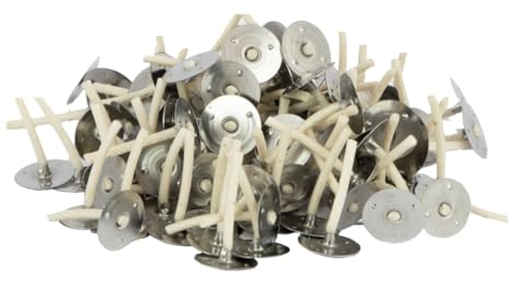 BIENE24.DE Teelichtdochte mit Metallplättchen 100 Stück für Kerzen und Teelichter, Candle Wick, Kerzen selber Machen