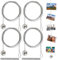 AhLmA 4er Fotoseil mit Magneten 2m x 1,5mm Magnetische Fototaschen Fotodrahtseil mit 48 Magneten Drahtseil mit Klammern für Fotos Horizontales Fotodrahtseil zum Aufhängen von Fotos, Postkarten
