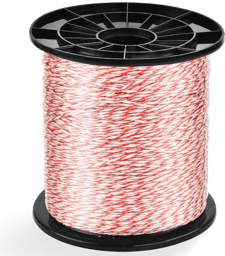 Filo Per Recinto Elettrico 500 metri con 6 fili conduttori,Recinti Elettrici Recinzioni Elettrificate sezione Conduttore per Animali Mucche Cavalli maiali Galline