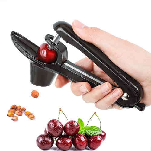 EWPJDK Kirschentkerner Werkzeug Pit Remover Heavy Duty Edelstahl Olivenentkerner Werkzeug für die Herstellung von Kirschmarmelade (Schwarz)