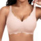 Cavotor Non Wired Bras for Women Seamless Support Wireless Bra for Large Breasts Comfort Soft Bras Ladies T Shirt Bralettes with Extra Extender (Pink,XL)