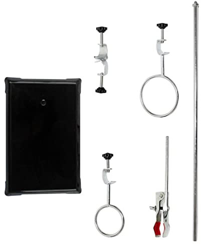 Iron stand Chemistry Laboratory Stand 50cm with 2 Retort Rings Flask Clamp Rod Chemistry Physics Equipment