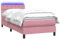 vidaXL Boxspringbett mit Matratze Rosa 100x220 cm Samt, Bett, Bettrahmen, Einzelbett, Schlafzimmermöbel, Lattenrost, Samtbett, Polsterbett