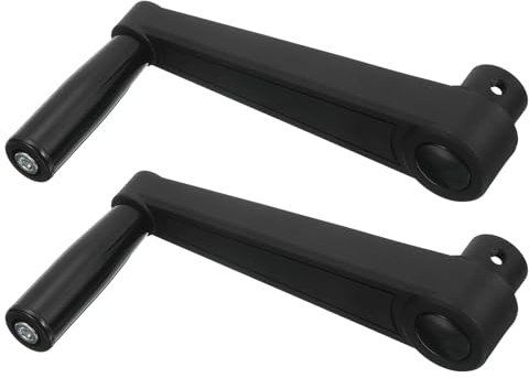 sourcing map 2Pcs 16x192mm (Dia x L) Revolving Handwheel Machine Handle, Universal Lathe Crank Grip Replacement for Industry Lathe Milling Grinding Machine, Black (Round Hole)