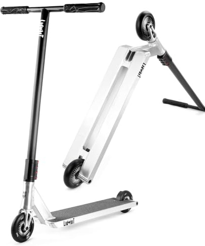 Limit LMT23AZ Pro Trick Street Scooter für große Erwachsene und Jugendliche, professionelle Stunt-BMX-Freestyle-Scooter, SCS, 4 Schrauben mit Box-Enden, perfekt für fortgeschrittene Fahrer (Silber)