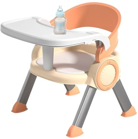 Seggiolino per bambini, sedia da nutrizione per bambini, sedia da pranzo per bambini, 38.5x34x333cm con uso multifunzionale di vassoio porti musicali portatili e leggeri per età 6 mesi+