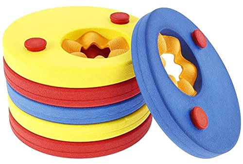 Ejoyous 6pcs Flotación -Discos, Colorido Brazo Flotan Rodajas de Confianza Construir Pulseras de Natación de Natación para Niños (Meteoro Arcoiris)