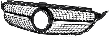 JSDHFQ Kühlergrill Für B&ENZ W205 C-Klasse 2019-2021 C43 A&M&G C200 C300 Black Diamond Style Car Upper Bumper Hood Mesh Grill Kit