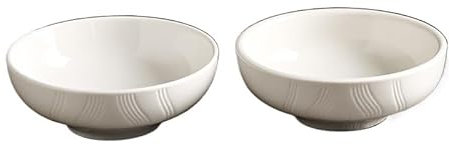 Assiettes Service de Table Petit bol en céramique de style japonais, bol en porcelaine for la maison, bol à dessert, bol à riz, bol à sauce en relief blanc pur, bol à riz, bol à flocons d'avoine Assie