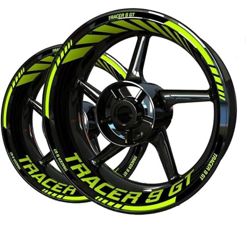 BTWSRX Adesivo per mozzo Ruota Moto Adesivi per Cerchi Moto, Adesivi Catarifrangenti Notturni per Yamaha Tracer 9 TRACER9 Adesivi Decorativi Adesivi per Ruote(Colore 2)