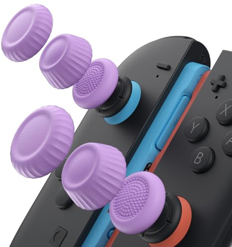 JSAUX Lot de 3 paires de capuchons de joystick pour Nintendo Switch 2 (2025), pièces de rechange Switch, adhérence améliorée, confortables et durables, accessoires de manette Switch 2 Joy-Con - Violet