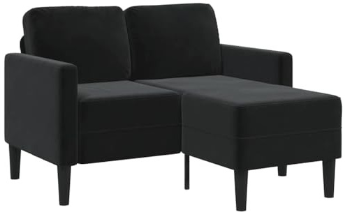 ROMHZKS L-förmiges 2-Sitzer-Sofa mit Chaiselongue Samtstoff Metall Massivholz Rahmen Polsterung Wohnzimmer Ecksofa Komfort Sitzmöbel