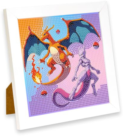 LAISU Diamond Painting mit Rahmen für Erwachsene, Jugendliche und Kinder Anfänger, Kleine 20x20cm Cartoon Anime 5D Diamant Malerei Bilder, DIY Kunst Mosaik Basteln Kit für Jungen und Mädchen ab 6