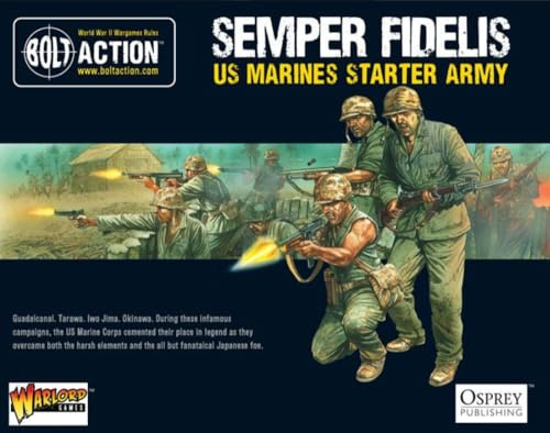 Warlord Games US Marine Starter Army - 28mm Scale Plastic Miniatures for Bolt Action Highly Detailed World War 2 Miniatures for Table-top Wargaming