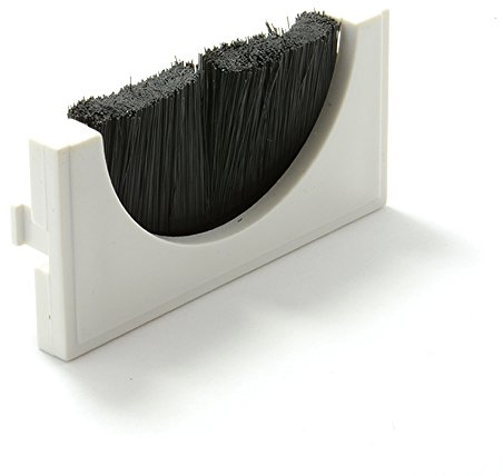 kenable 50mm x 25mm Cable Entry 180 Brush Plate/Insert for Face Plates White [25x50 Brush Plate]