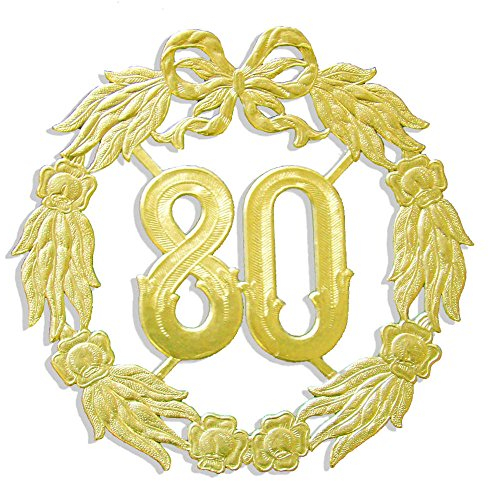 Jubiläumszahl 80, Ø 18 cm, gold, Jubiläumskranz