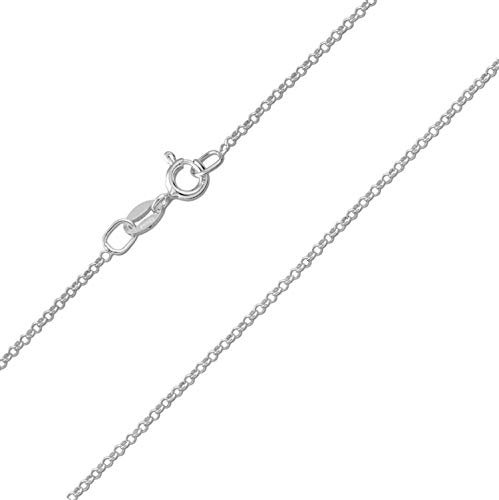 Designer Inspirations Boutique 18 Inch Sterling Silver 1.3 mm Thick Round Belcher/Rolo Chain Necklace for Women Men Unisex - Fine Silver Chain - Weight: 1.4 Grams -