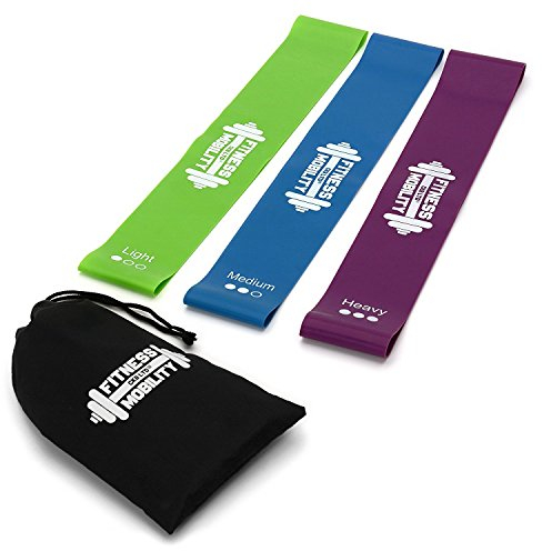 CKB Ltd® Pack of 3 Resistance Bands Set Exercise LOOP BANDS Elastic Ankle Leg Home Gym Fitness - Natural Latex - Great for Booty Workouts & Physical Therapy Pilates Yoga Rehab Mobility and Strength