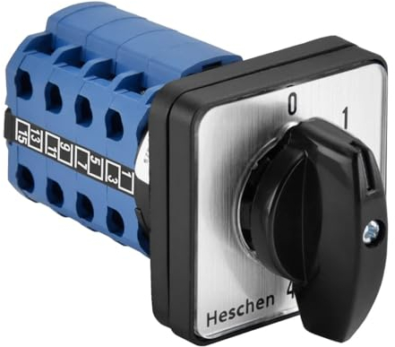 Heschen Interruptor selector de levas giratorio universal LW28-20/0-4.4 660V 20A 5 posiciones 4 Fase 16 Terminales CE