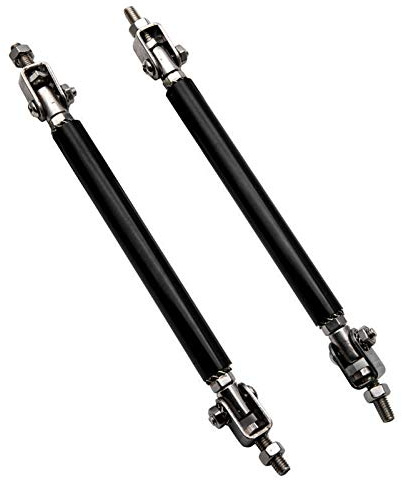 Splitter Rod,HugeAuto Black Adjustable 100MM Front Bumper Lip Strut Rods Tie Bar Support Black