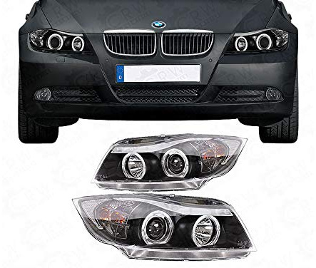 Scheinwerfer Set 3er E90 E91 Bj. 05-08 klarglas/schwarz Angel Eyes SONAR