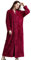 Kinloy Womens Plus Size Lightweight Luxury Dressing Gown Long Zip Up Couples Bath Robes Flannel Home Bathrobe Housecoat Rose Red XL 14-20 UK